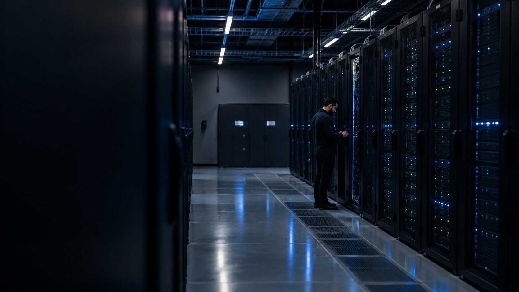 Engineer checking cloud infrastructure